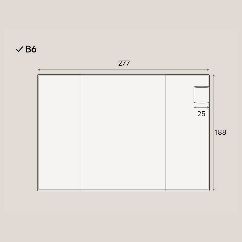 Size - Paperian Episode B6 Clear PVC Cover With Pen Holder
