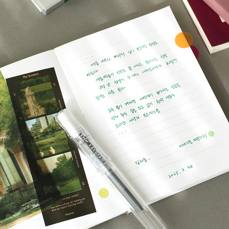 Opens Flat - Usage example of Paperian Episode A6 Lined Notebook