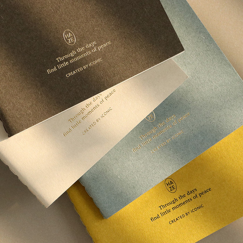 Elegant Foil Typography - Iconic Haze Pocket Lined Notebook