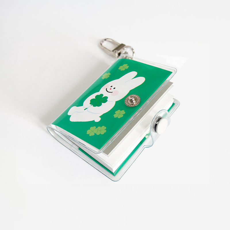Snap Button Closure - Bookfriends Mini Blank Notebook With Keyring
