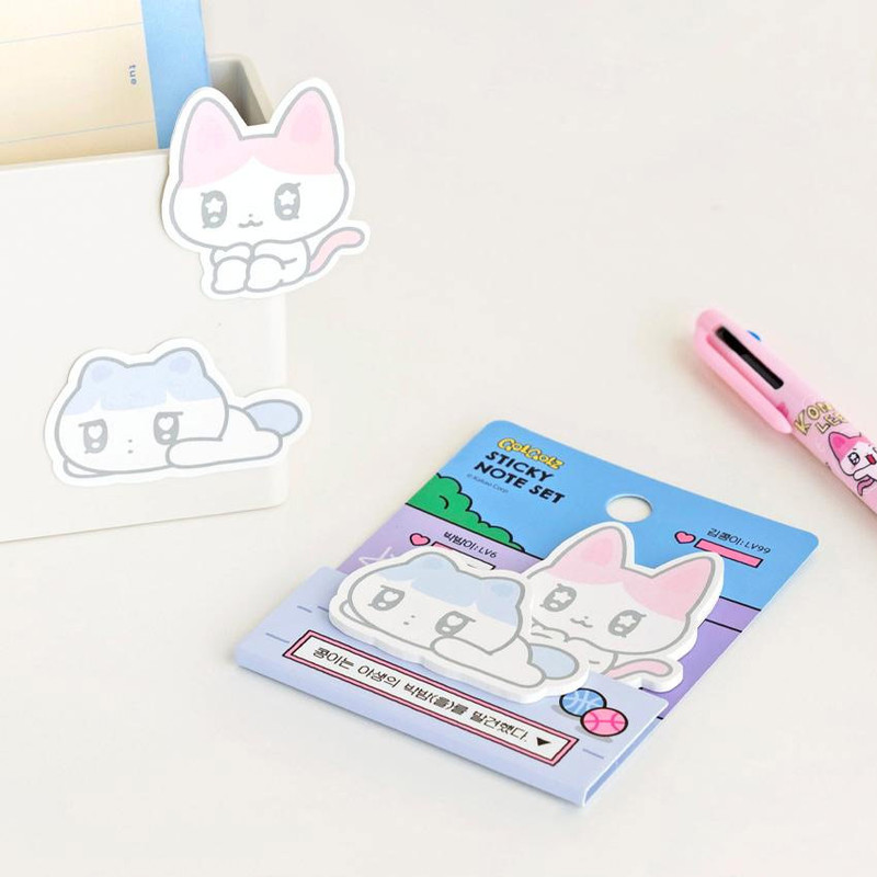 2 Shape Sticky Notes - GOLGOLZ Bami & Kong Lee Shape Sticky Notes Pad