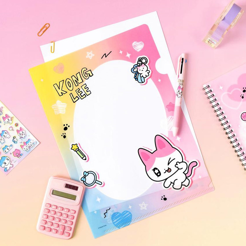 Durable PP Material - GOLGOLZ Cute L-Shaped A4 File Folder