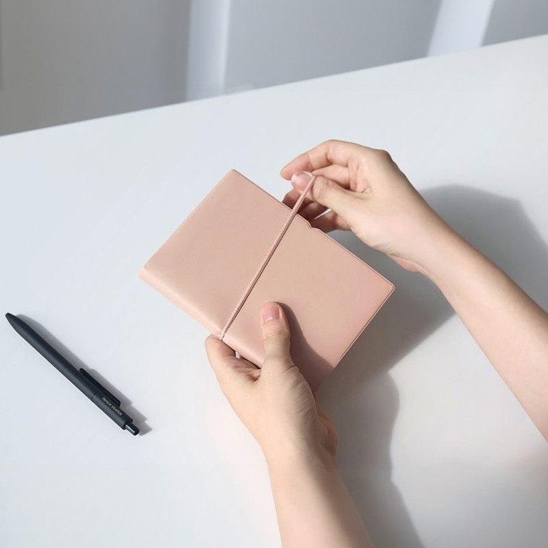 Elastic Band  - Fenice Handy A6 PU Cover Lined And Blank Notebook