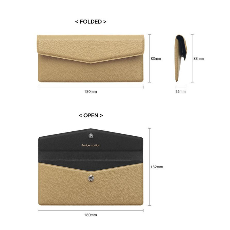 Size - Fenice Vegan Leather Cash Envelope Wallet