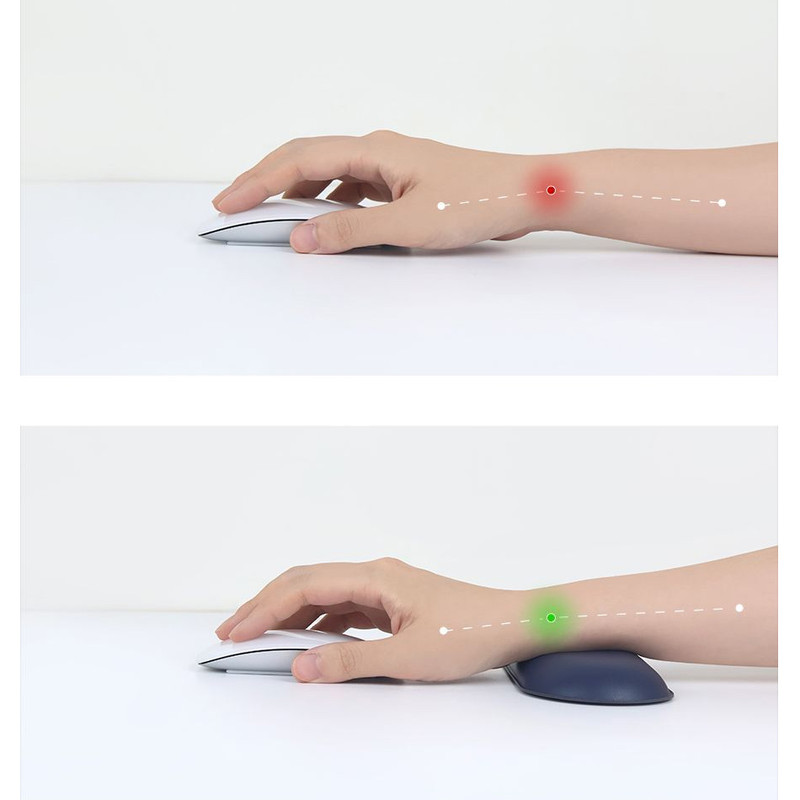 Perfectly Designed Height - Fenice Ergonomic Vegan Leather Mouse Wrist Rest