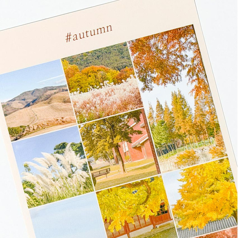 Photo Stickcer - Mingkit Autumn Squared Paper Sticker