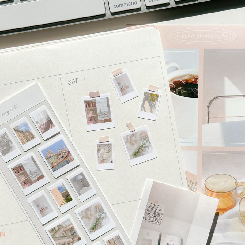Beige - Mingkit Instant Photo Removable Sticker Pack
