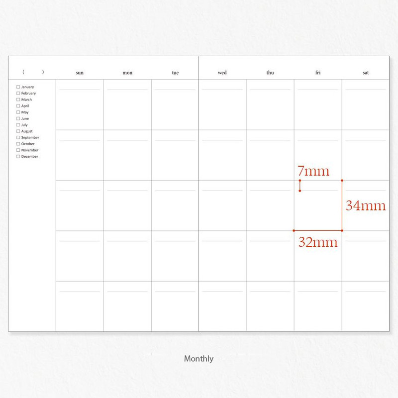 Monthly - Indigo Mind Snap 6 Months Dateless Monthly Diary Journal