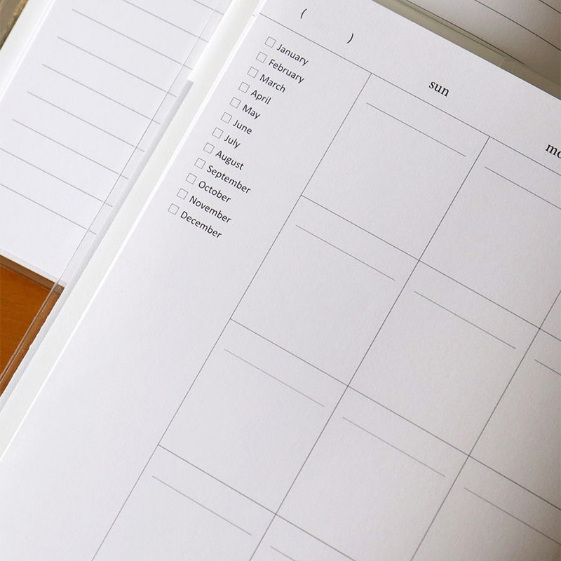 Undated Diary - Indigo Mind Snap 6 Months Dateless Monthly Diary Journal