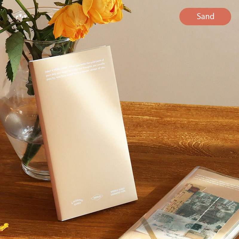 Sand - Indigo Gibon 6 Months Dateless Weekly Diary Journal