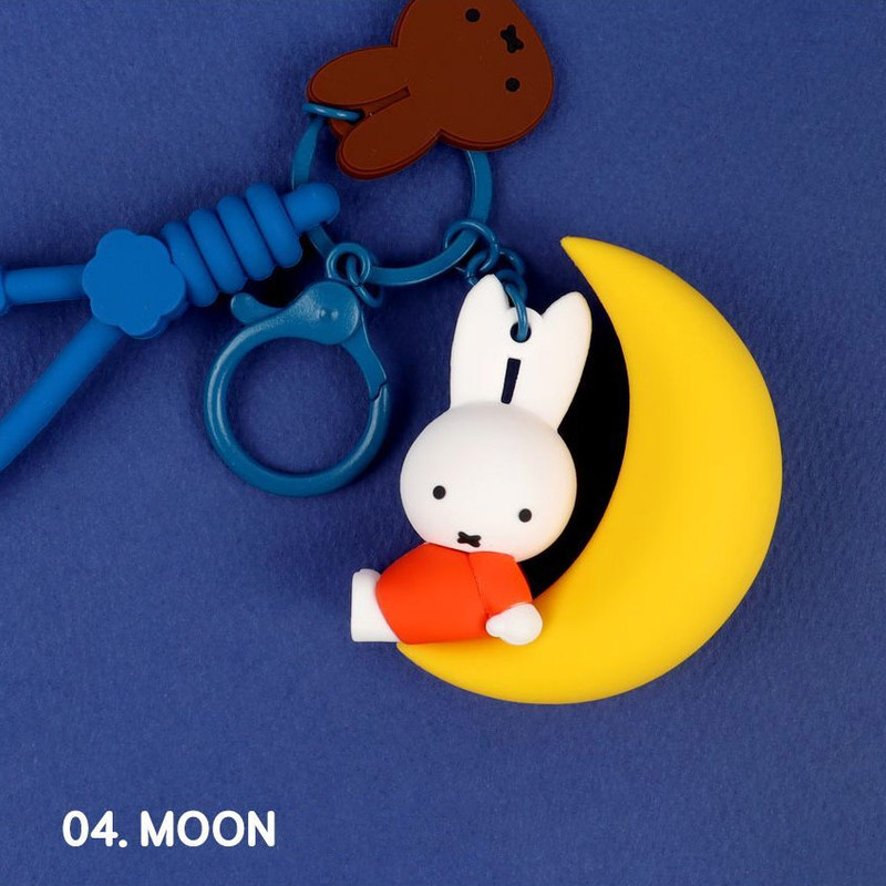 Moon - Miffy Dreamland Figure Keyclip With Slicone Strap