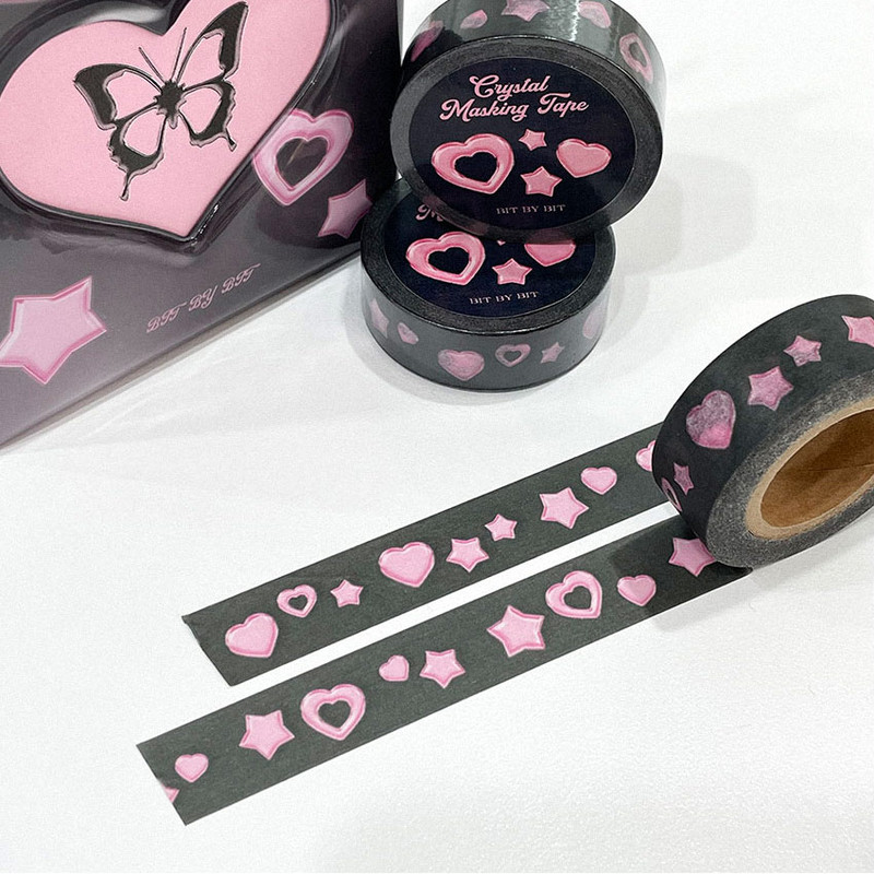 10m Tape - Bit By Bit Pink Crystal Washi Tape
