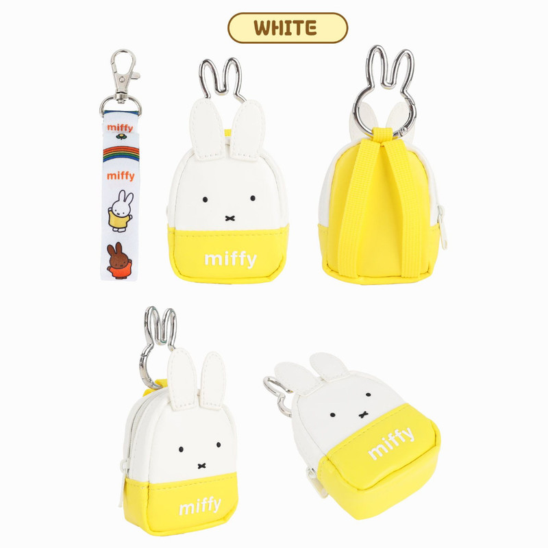 White - Miffy Backpack AirPods Case With Neck Strap & Bunny Carabiner