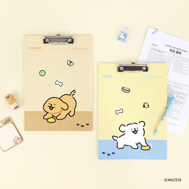 Cute Design - Maltese A4 Clipboard File Holder