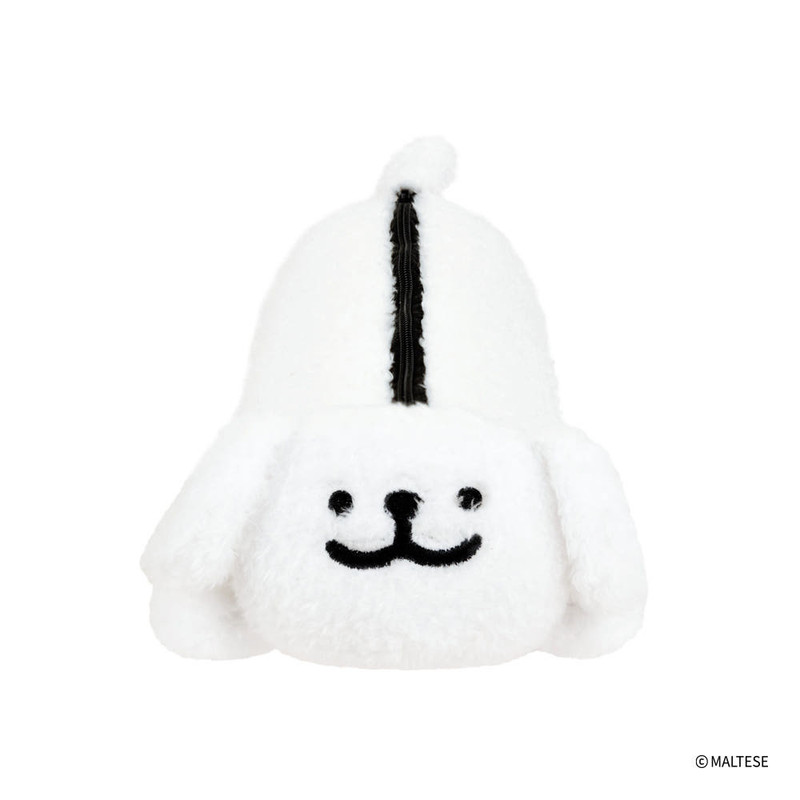 Maltese Fluffy Maltese Puppy Plush Pencil Case