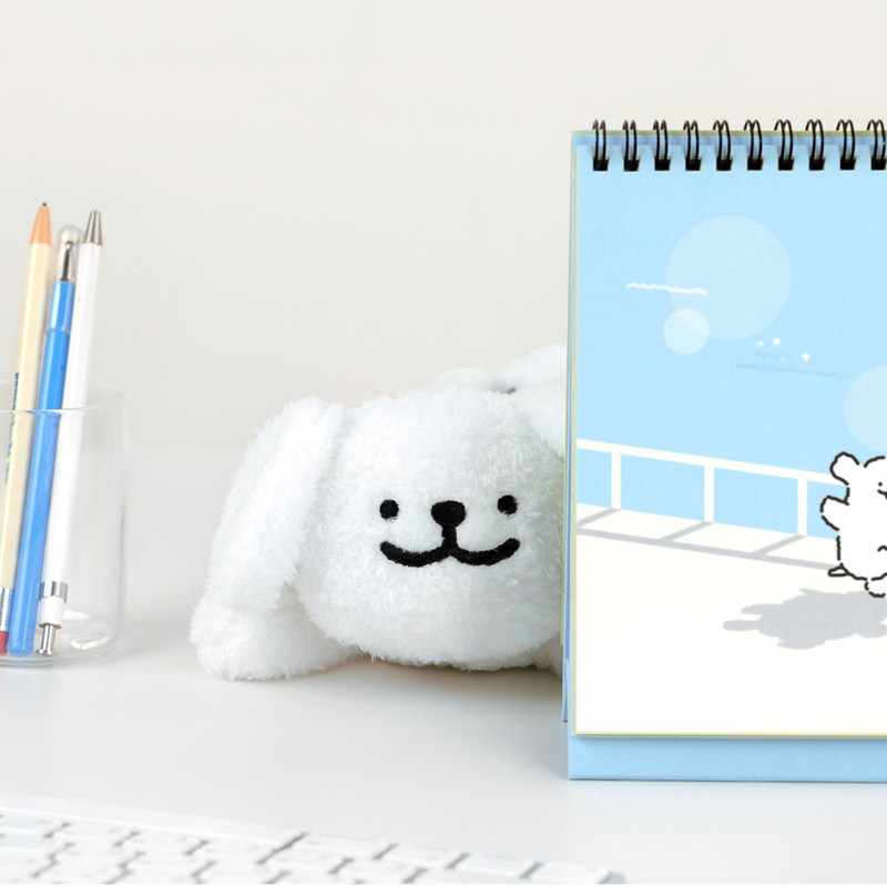 Cute Desk Accessory - Maltese Fluffy Maltese Puppy Plush Pencil Case