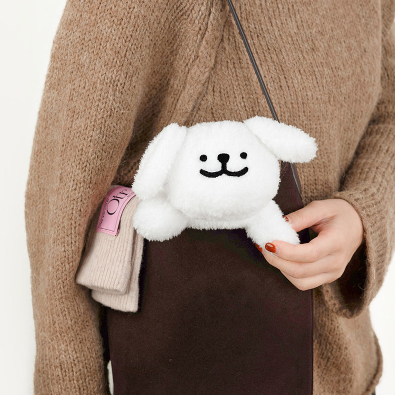 Maltese Fluffy Maltese Puppy Plush Pencil Case