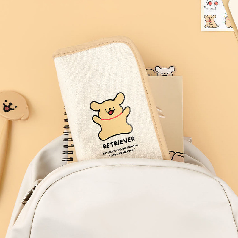 Cute Puppy Design - Maltese Puppy Canvas Large Pencil Case