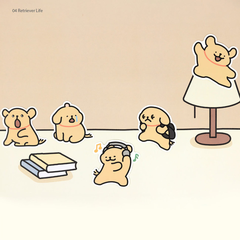 04 Retriever Life - Maltese Puppy Big Point Removable Sticker Pack