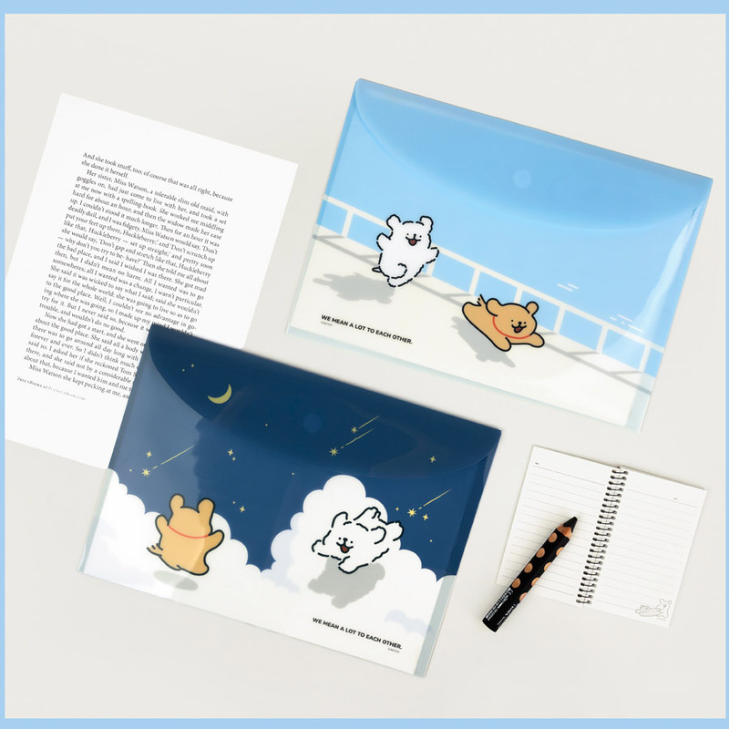 2 Option - Maltese Puppy A4 Velcro Document Organizer