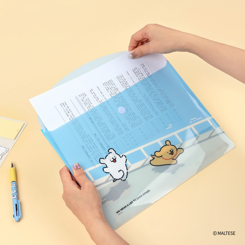 PP Material - Maltese Puppy A4 Velcro Document Organizer