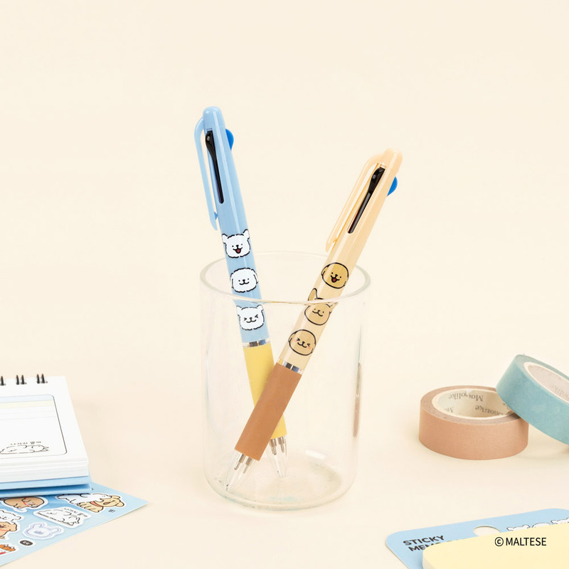 2 Option - Maltese Puppy 3-in-1 Multi Color Ballpoint Pen