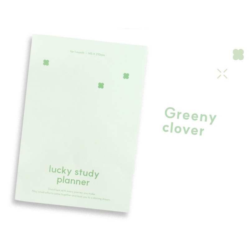 Greeny Clover - Dash and Dot Lucky 1 Month Dateless Daily Study Planner