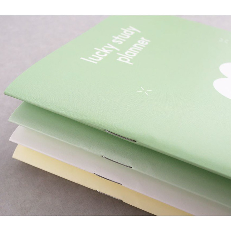 Saddle-stitch binding - Dash and Dot Lucky 1 Month Dateless Daily Study Planner