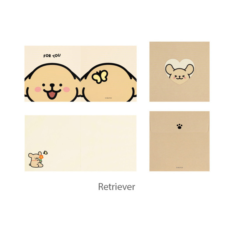 Retriever - Maltese Puppy Mini Card And Envelope Set