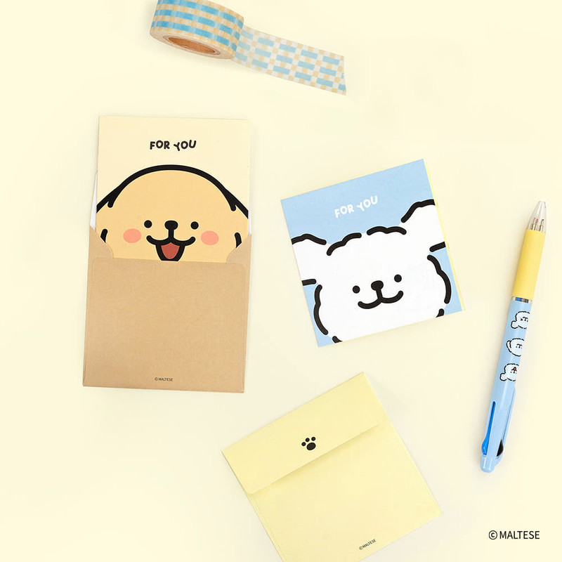 Maltese Puppy Mini Card And Envelope Set