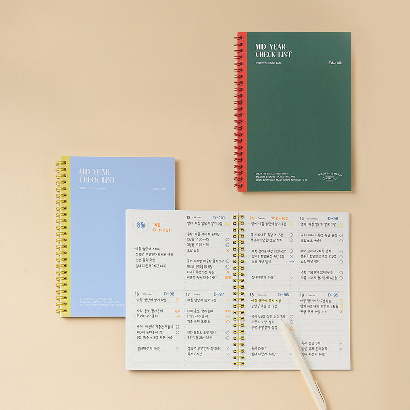 120 gsm Paper - Antenna Shop Table Talk Mid Year A5 Dateless Checklist Weekly Planner