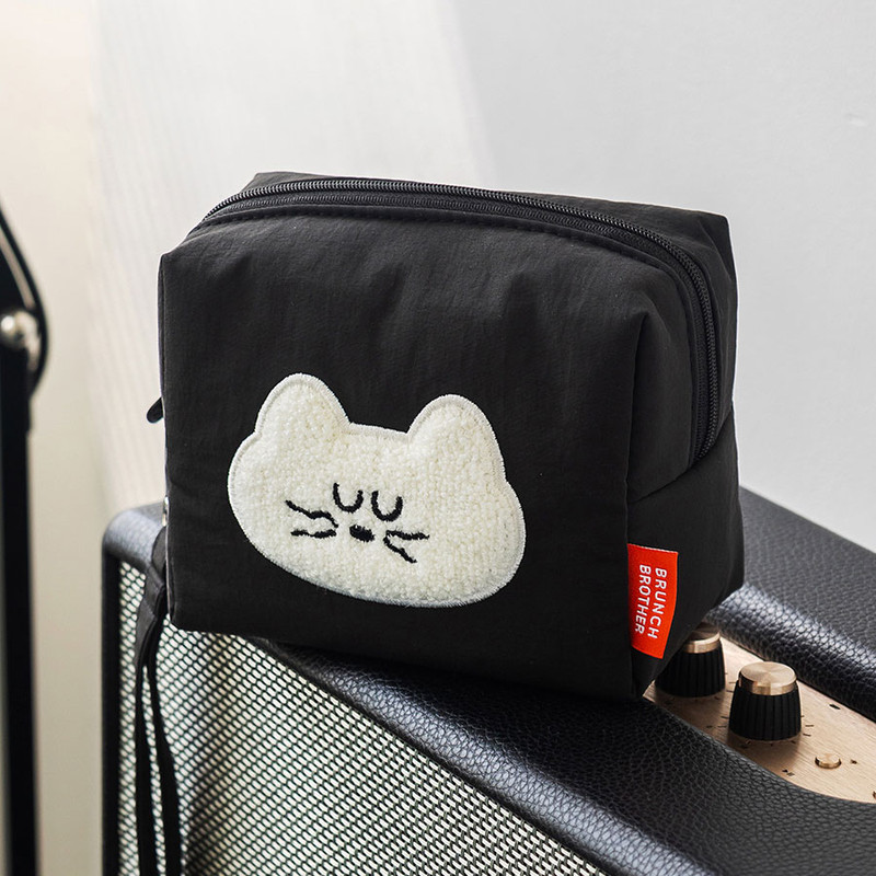 Black - Romane Brunch Brother Mogry Hug Zipper Pouch