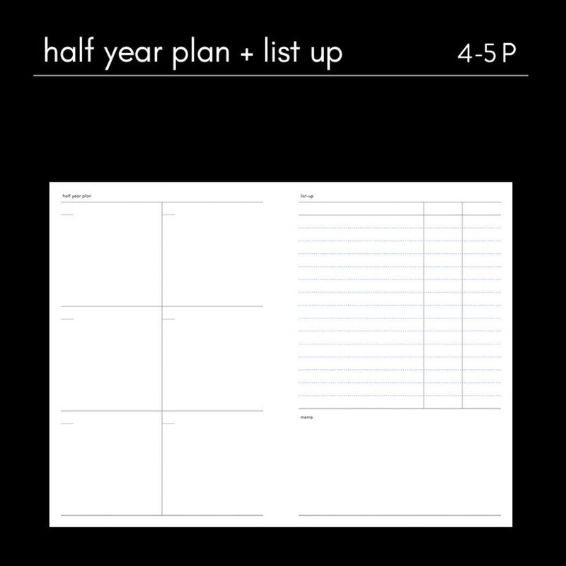 Half Year Plan + List Up - Dash And Dots Starry Starry Days Dateless Daily Planner