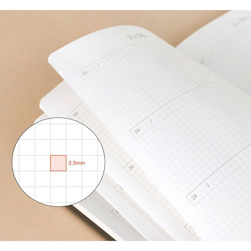 3.5mm Grid Page - ICONIC Everyday Life 3 Years Dated Daily Journal