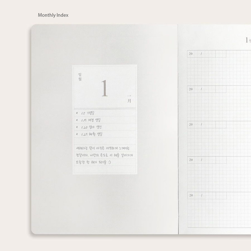 Monthly Index - ICONIC Everyday Life 5 Years Dated Daily Journal