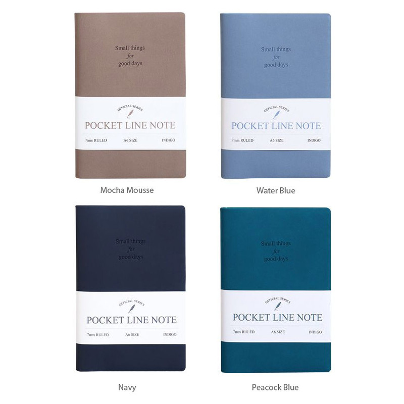 4 Colors - Indigo Official A6 Pocket Lined Notebook