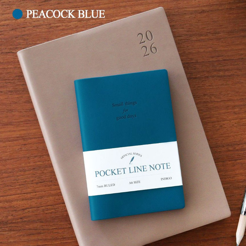 Peacock Blue - Indigo Official A6 Pocket Lined Notebook