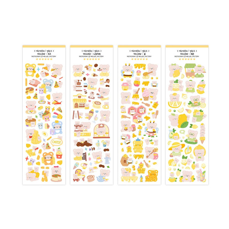 Includes - Deco Character Yellow Holographic Sticker Pack