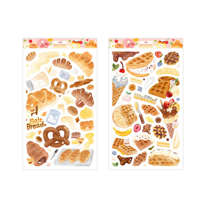 Matte Coated Sticker - Mellee Factory Dessert Cafe Maxi Removable Sticker Pack