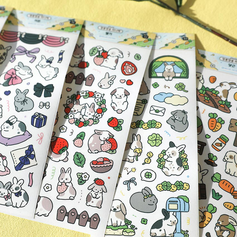 Mellee Factory Hop Hop Hop Bunny Clear Sticker Pack