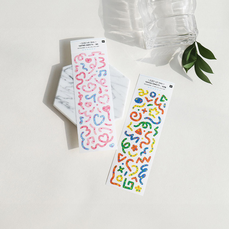 Matte Coated - Mellee Factory Topping Confetti Removable Sticker Pack