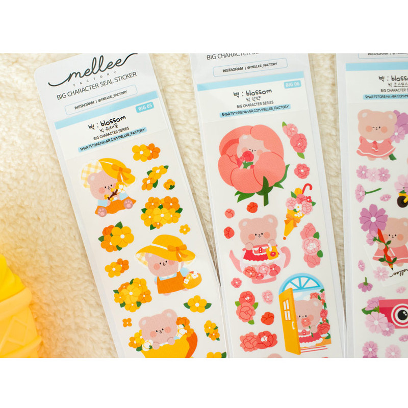 Matte Coated Sticker - Mellee Factory Big Blossom Removable Sticker Pack