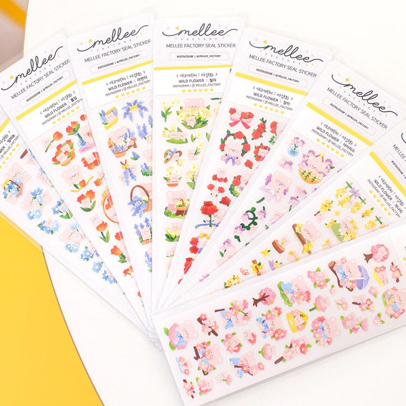 Cute design - Mellee Factory Deco Wild Flower Removable Sticker Pack