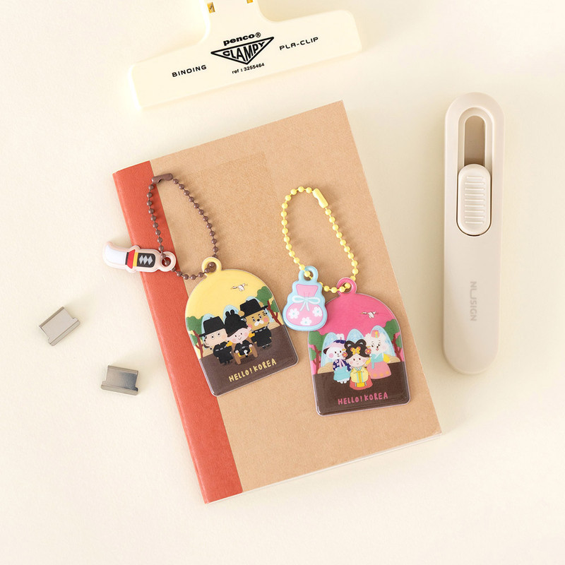 Korea Heritage Design - Romane Hello Korea Keyring With Matching Charm