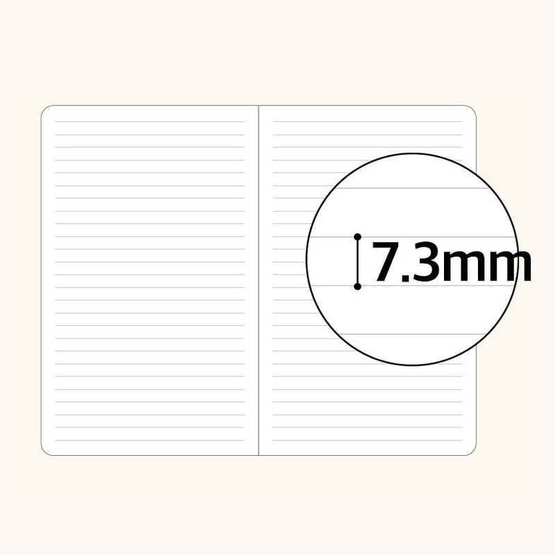 7.3 mm Line Spacing - Prism 220 Hardcover A5 Lined Notebook With Elastic Band