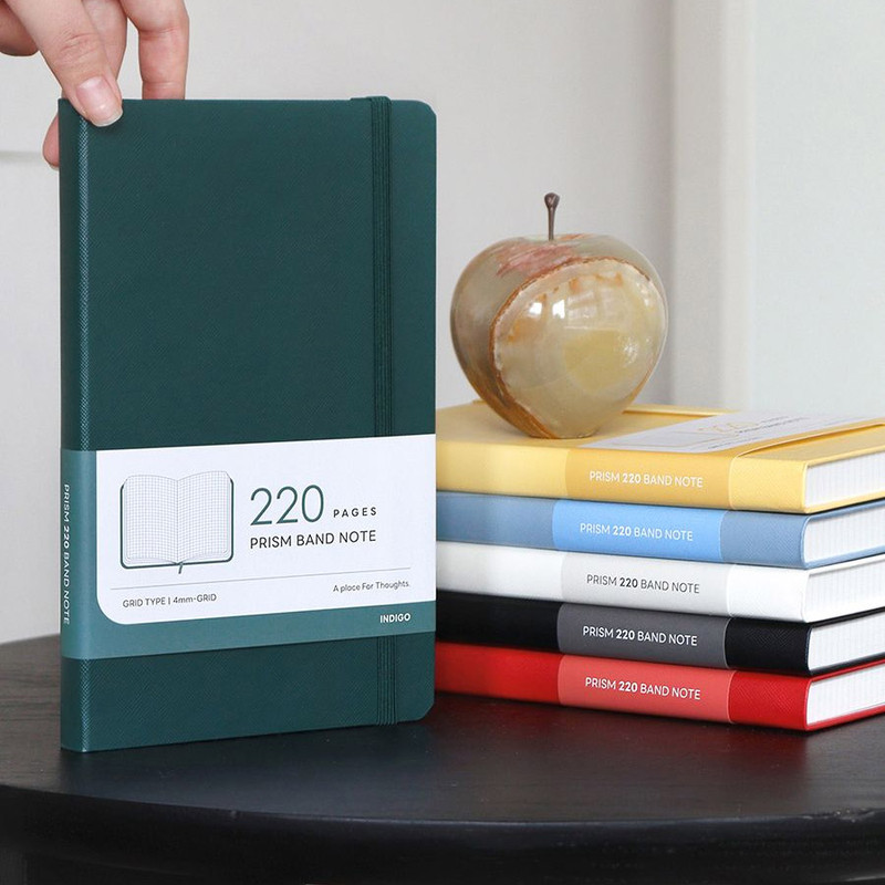 Indigo Prism 220 Hardcover A5 Grid Notebook With Elastic Band