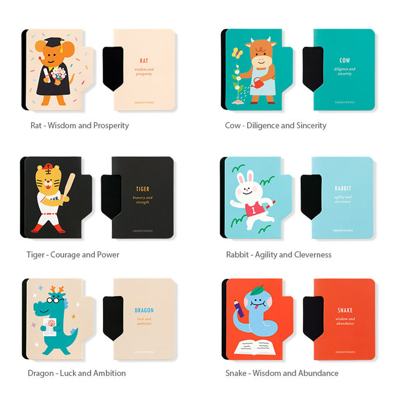 12 Option - Bookfriends Korean Zodiac 12 Animals Magnetic Bookmark