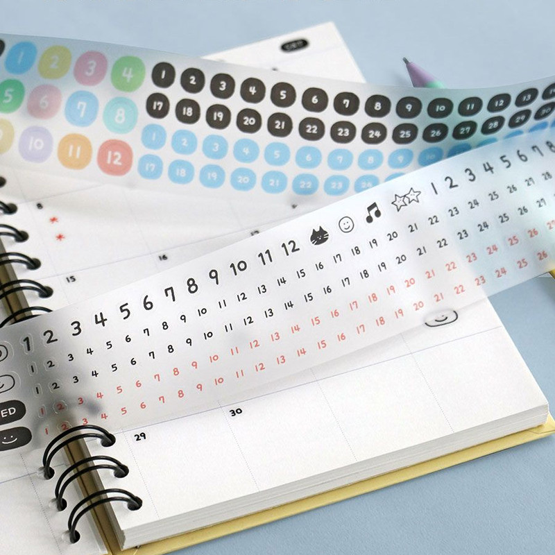 Transparent  Matte Sticker - ICONIC Doodle Kiss Cut Date Sticker Tape Roll