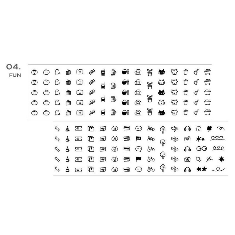 04 Fun - ICONIC Doodle Kiss Cut Diary Sticker Tape Roll