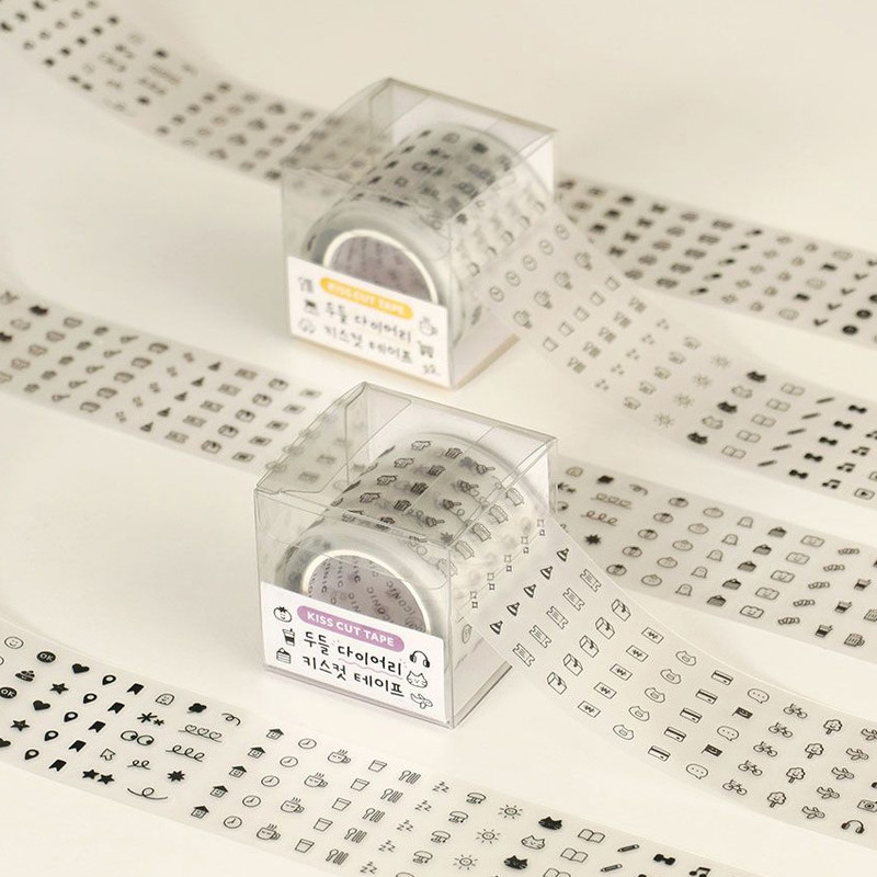 Dispenser Package - ICONIC Doodle Kiss Cut Diary Sticker Tape Roll